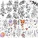 Produktbild COKTAK 6 BläTter GroßE 3d Blume Rose TemporäRe Tattoos Aufkleber FüR Frauen MäDchen Muster Sexy Body Art GroßEn Arm Tattoo Papier Lavendel Schwarz Geometrische Erwachsene TäTowierung SüßE Erbse Flora
