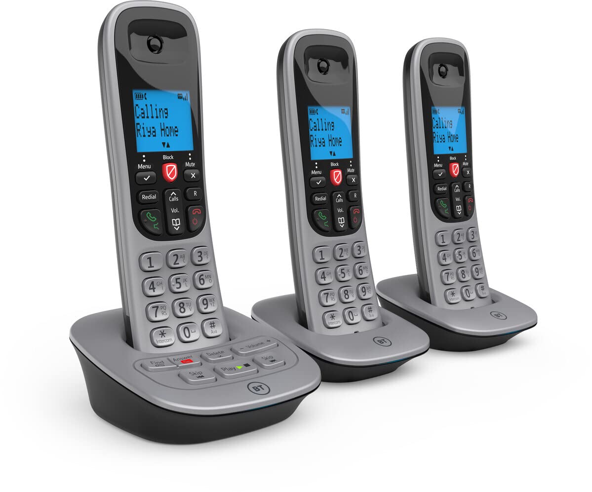 BT 7660 - Telefono domestico senza fili con blocco delle chiamate e segreteria telefonica, confezione Trio