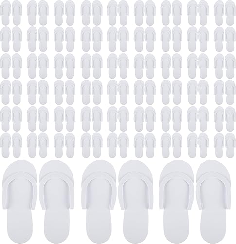 Mepase 90 pares de pantuflas Pedi desechables de espuma a granel spa pedicura sandalias para invitados, mujeres y hombres, suministros de fiesta de