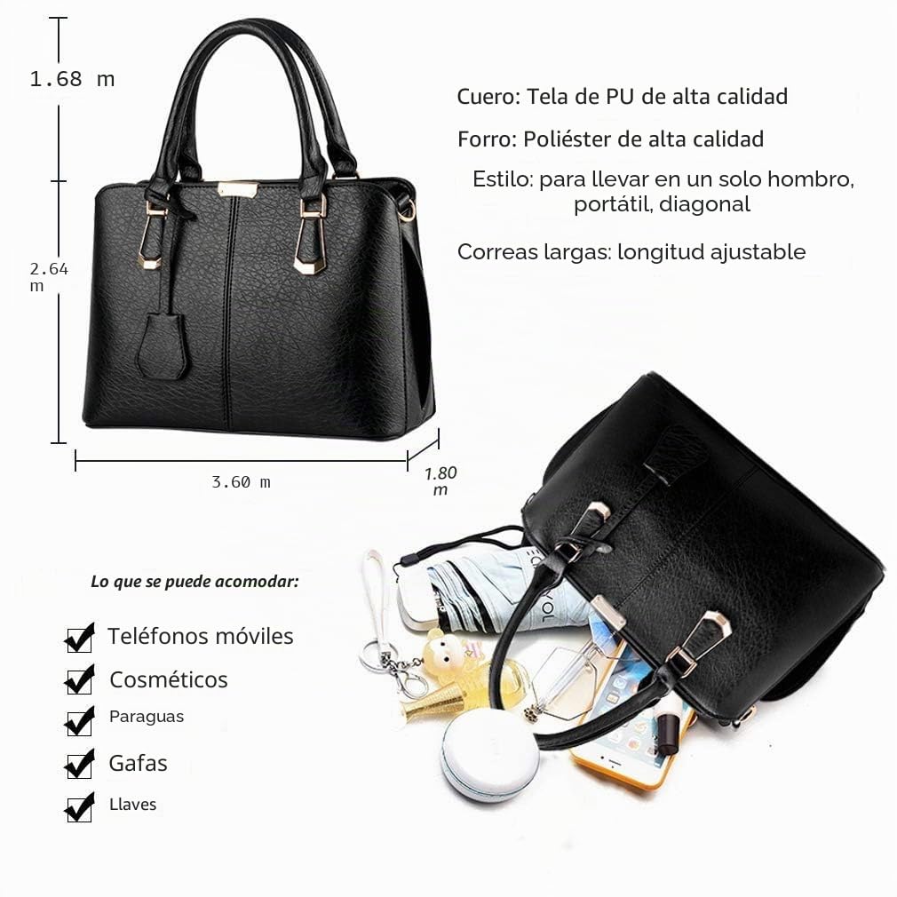 Pahajim Bolsos Bandolera Mujer Bolso de Mano Ajustables PU Piel Tote Bag Bolso Elegante Mujer para Trabajo Diario Vida