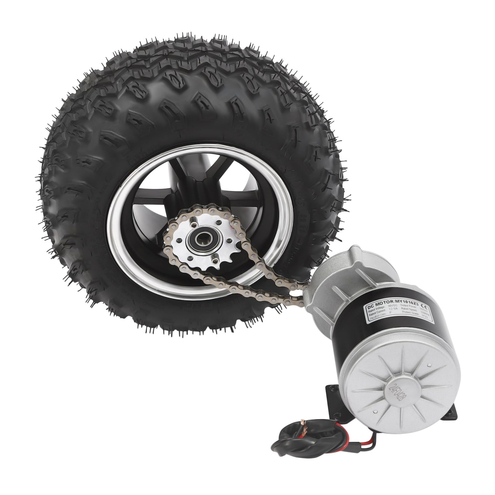 Set di ruote doppie, set di ruote con luci di controllo della batteria e interruttore a pulsante, motore Drive Air Wheel Conversion Kit per scooter elettrico e scooter da spiaggia, leva del