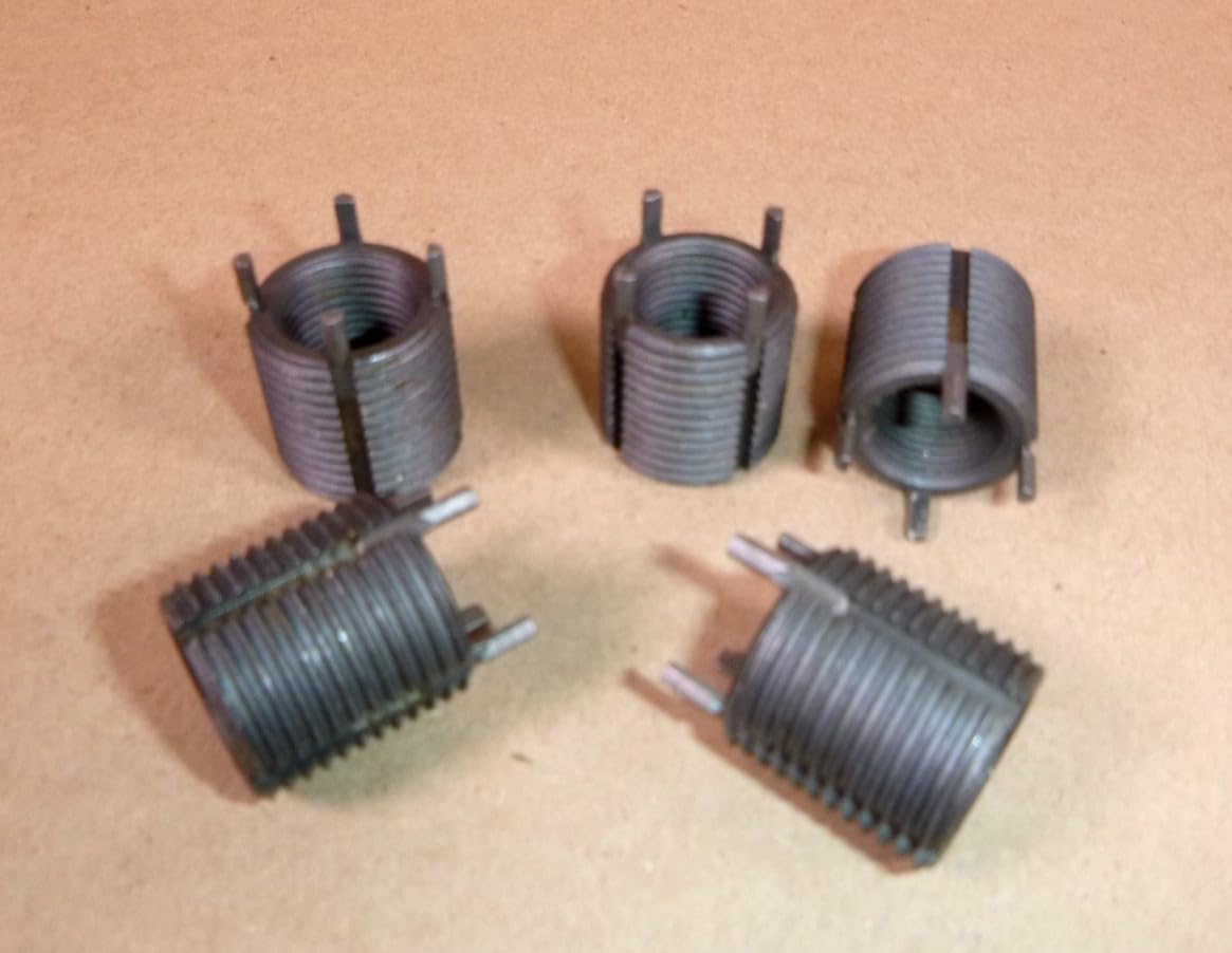 5/8-18 Carbon Steel Key Locking Thread Insert 7/8-14 External Threads (5 Pcs)
