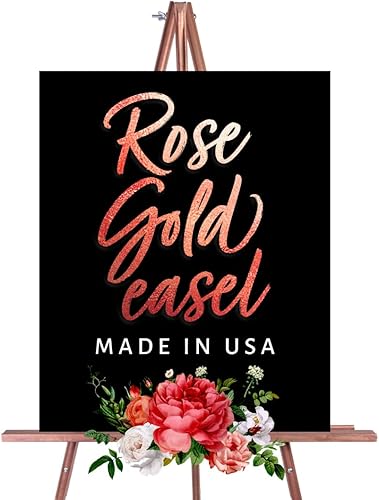 Caballete grande para cartel de bienvenida soporte de caballete para pinturas y carteles 6 opciones de color madera natural oro oro rosa plata