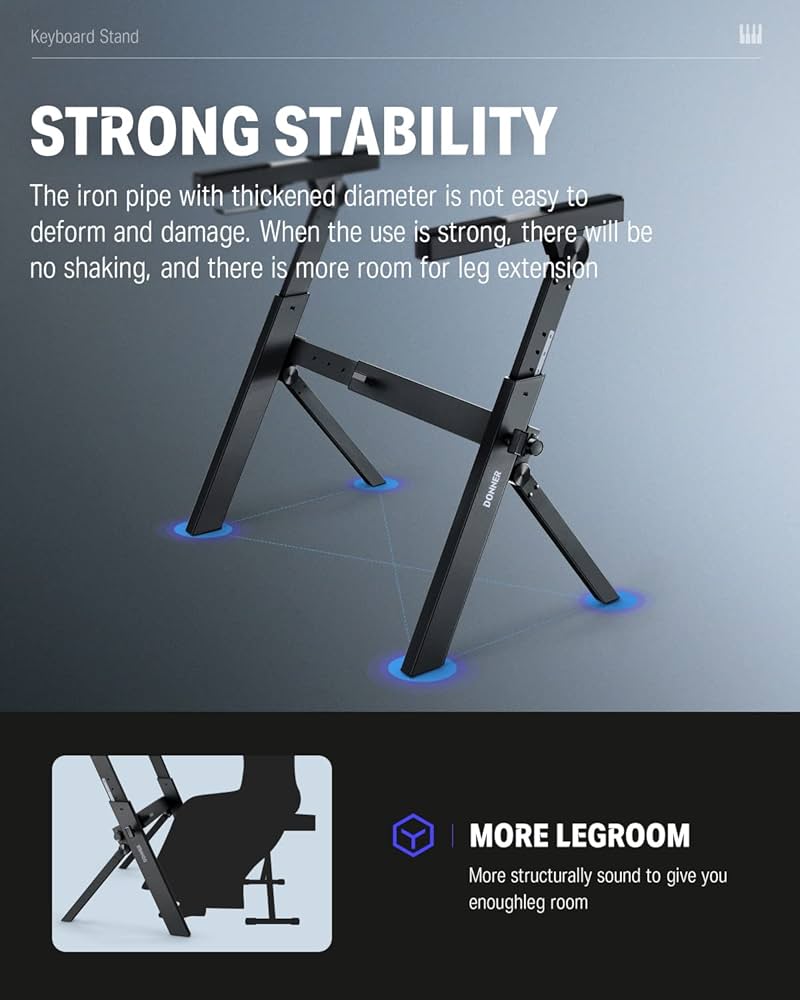 アラビックヤマト　Donner キーボードスタンド 黒 Amazon.com: Donner Folding Keyboard Stand, Z-style Heavy