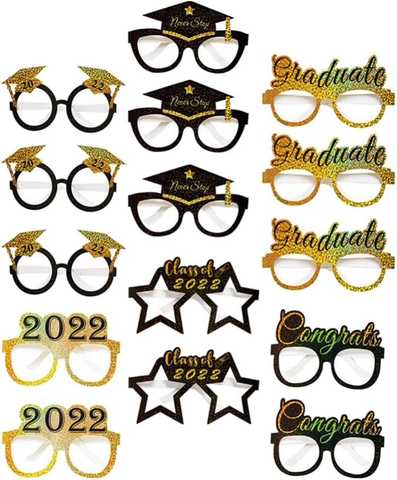 2022 Graduation Glasses Grad Eyeglasses: 12Pcs Glitter Class of 2022 Graduation Party Sunglasses Congrats Grad Eyewear Photo Booth Props : Clothing, Shoes & Jewelry