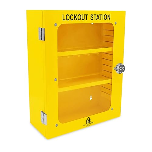 Miniatura 1 de TRADESAFE Gabinete de etiquetado de bloqueo, estación de etiquetado de bloqueo sin llenar, sin dispositivos de loto incluidos, gabinete de estación