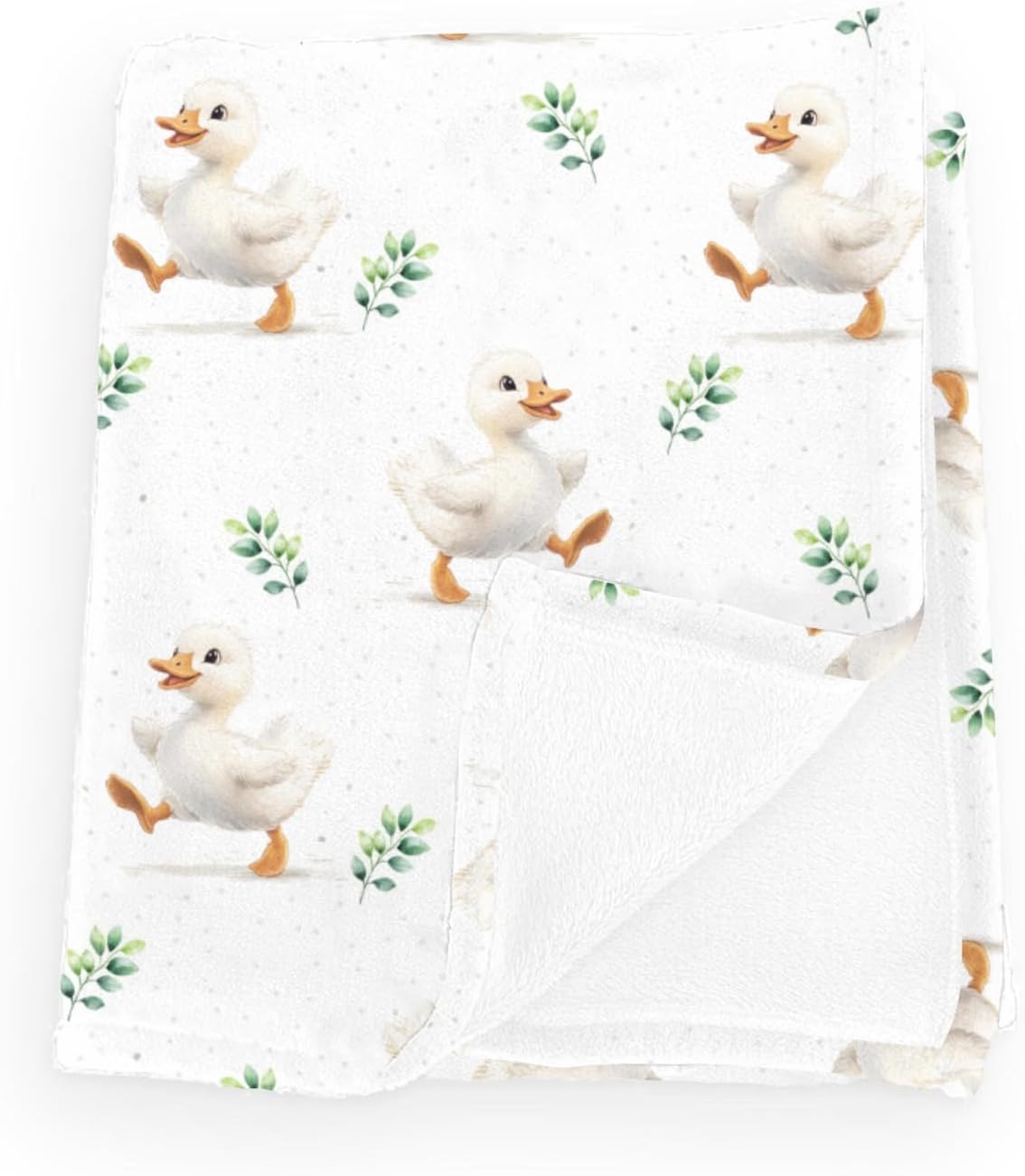 Cute Geese Boho Leaves Baby Boy Girl Wild Ducks Boho Leaves Blankets Flannel Spring Farm Animal Fleece Blanket for Kids Infant Newborn Breathable Newborn Blanket for Crib Stroller Travel