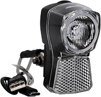 Far față LED pentru bicicletă Fischer 45/20 Lux, reîncărcabil prin USB, design tip dinam, protecție IP44, certificat StVZO 1