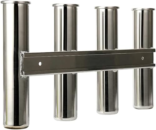 Manifish - Soporte para caña de pescar de 3 cañas para barco, soporte de 3 cañas de acero inoxidable montado en la pared, soportes laterales para