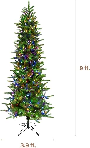 Miniatura 53 de Fraser Hill Farm Árbol de Navidad artificial de pino carmelo preiluminado de 7.5 pies con luces LED dobles multicolor y blanco cálido, follaje LED