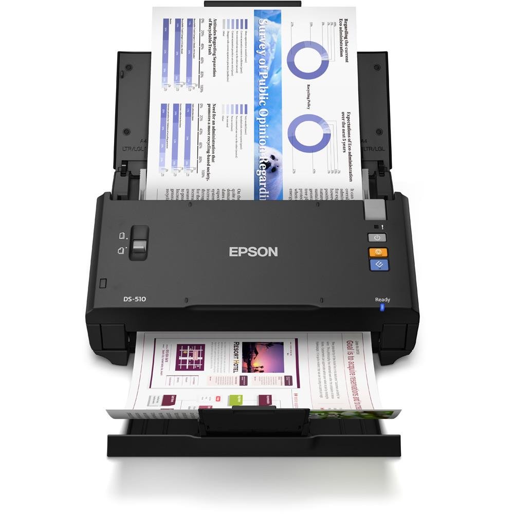 Epson WorkForce DS-510 Sheet-fed scanner 600 x 600DPI A4 Black - Scanners (251 x 914 mm, 600 x 600 DPI, 48 bit, 24 bit, Sheet-fed scanner, Black)