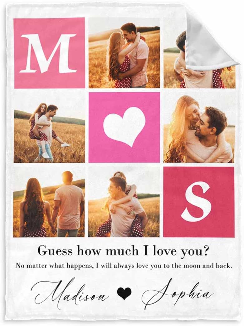 InterestPrint Personalized Using My Own Photos Throw Blanket Personalized Photo Throw Blanket Memorial Gift Blanket for Couples Lover Family Friends GF BF 40x50 Inch