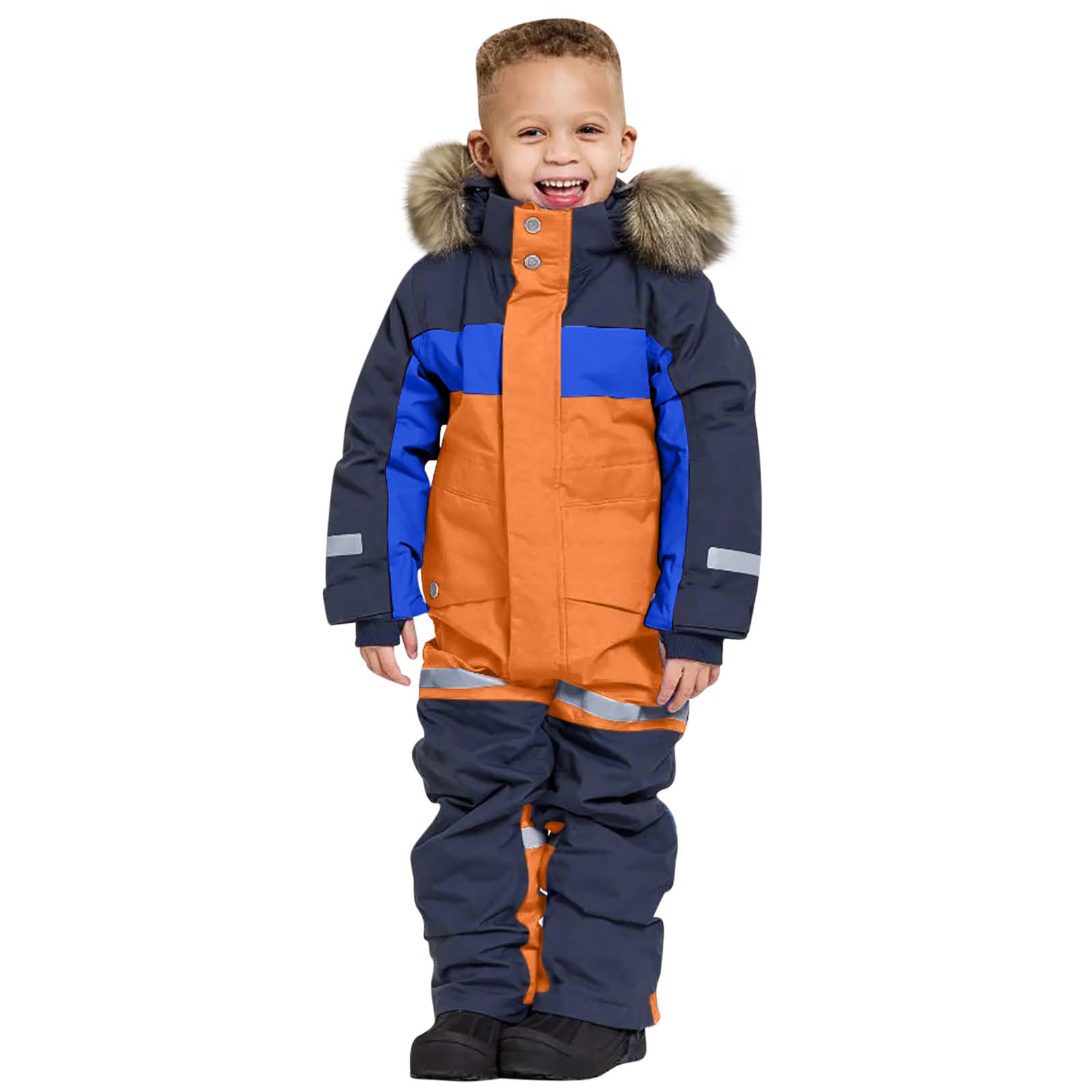 Skioverall Kinder Jungen Schneeanzug Klassisch Einteilige Thermo Skianzug