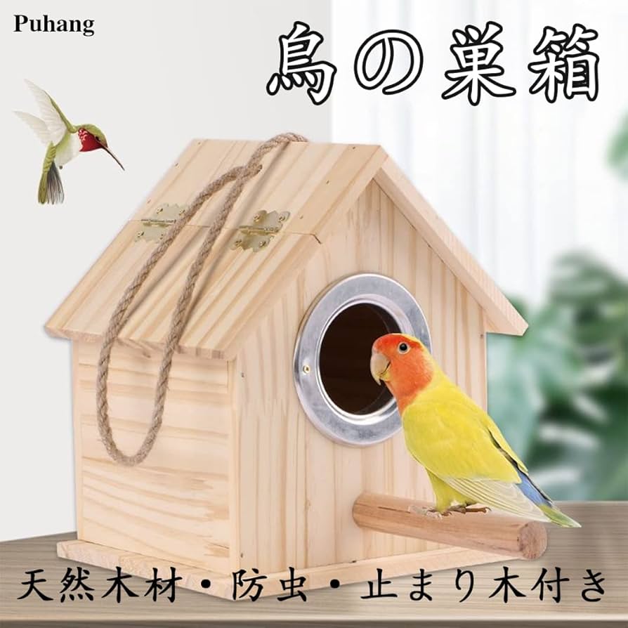 木製鳥巣箱 Amazon.co.jp: Puhang 鳥 巣箱 鳥かご 鳥の巣 鳥の巣箱 バード