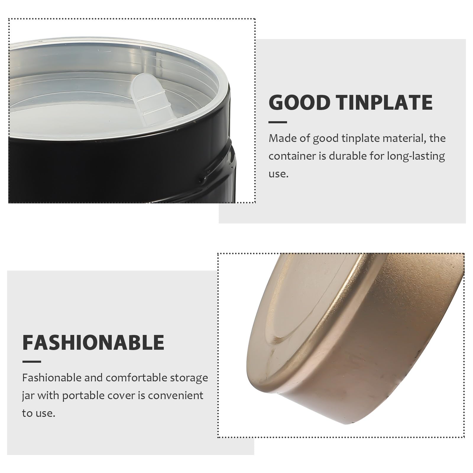 Ciieeo 6 Latas de Té de Hojalata Negras, Envases de Almacenamiento Herméticos para Té Suelto y Bolsitas, Organizadores Portátiles para Cocina y Hogar, Set de 6 Piezas