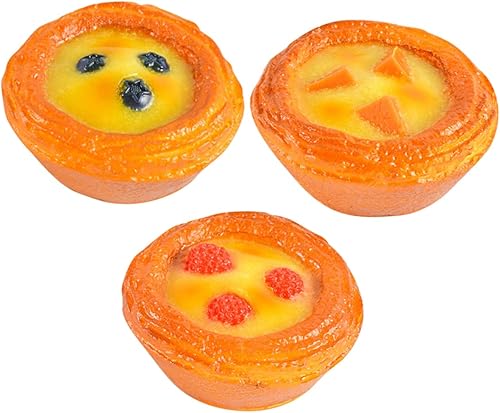 IMIKEYA 3 piezas de simulación magnética de huevo tarta decoración para pasteles accesorios de fotos postres realistas pan artificial postre falso