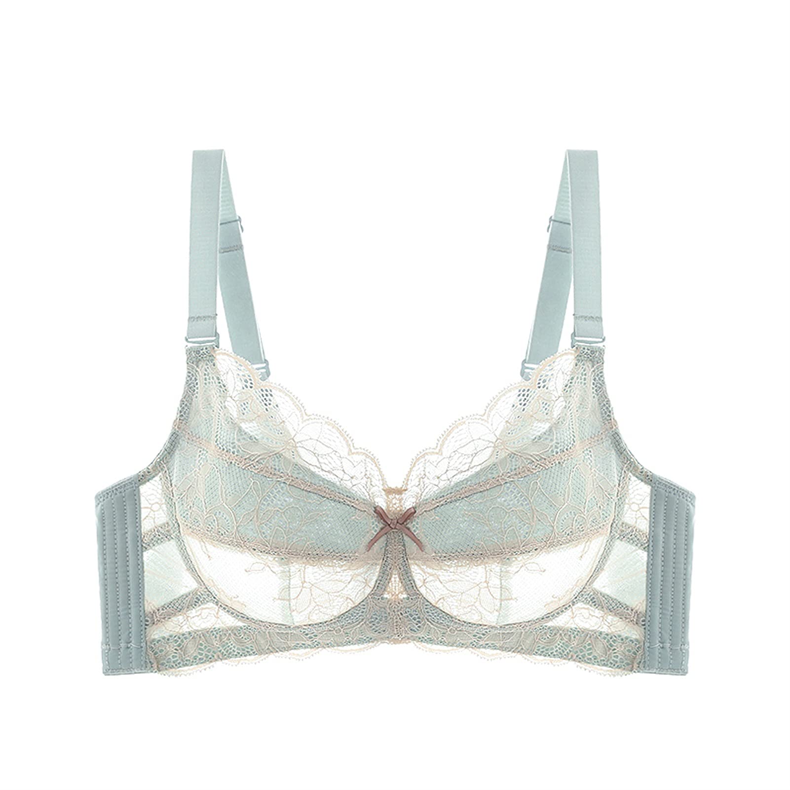 Sujetador minimalista transparente para mujer, sin alambre, figura completa de encaje, cobertura completa sin relleno, ropa interior de malla de encaje