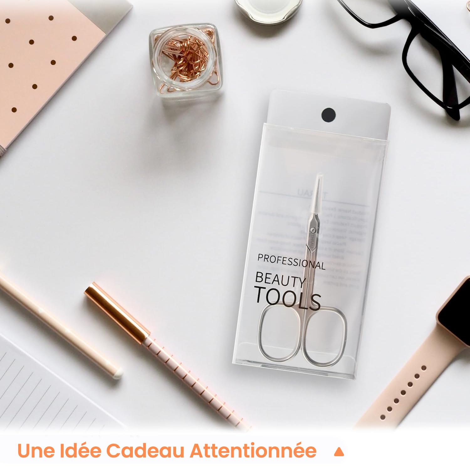 THRAU Ciseaux à Cuticules Extra Fins pour Femmes et Hommes, Acier Inoxydable Professionnel avec Pointe Précise, Pour Manucure, Pédicure, Ongles, Sourcils, Cils et Peau Sèche