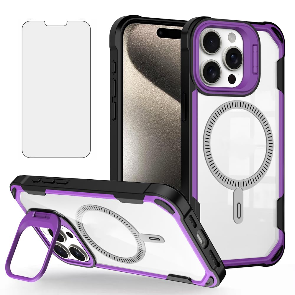 Coque iPhone 15 Pro Max avec protection d'écran intégrée et support