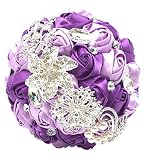 Abbie Home Advanced Customization Romantic Bride Wedding Holding Toss Bouquet Rose Brooch with Pearl