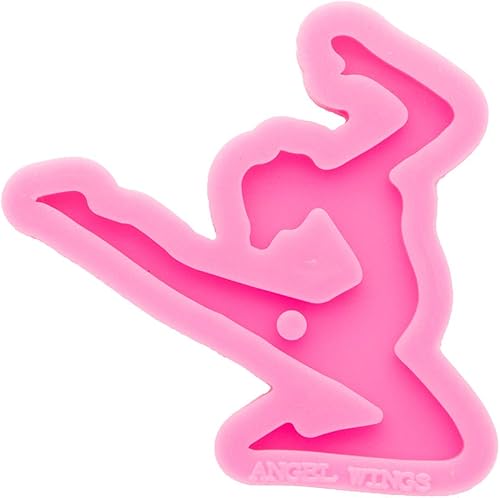 Miniatura 6 de Llavero brillante con forma de niña bailarina, molde de silicona con agujero collar, joyería epoxi, moldes de silicona para manualidades de resina