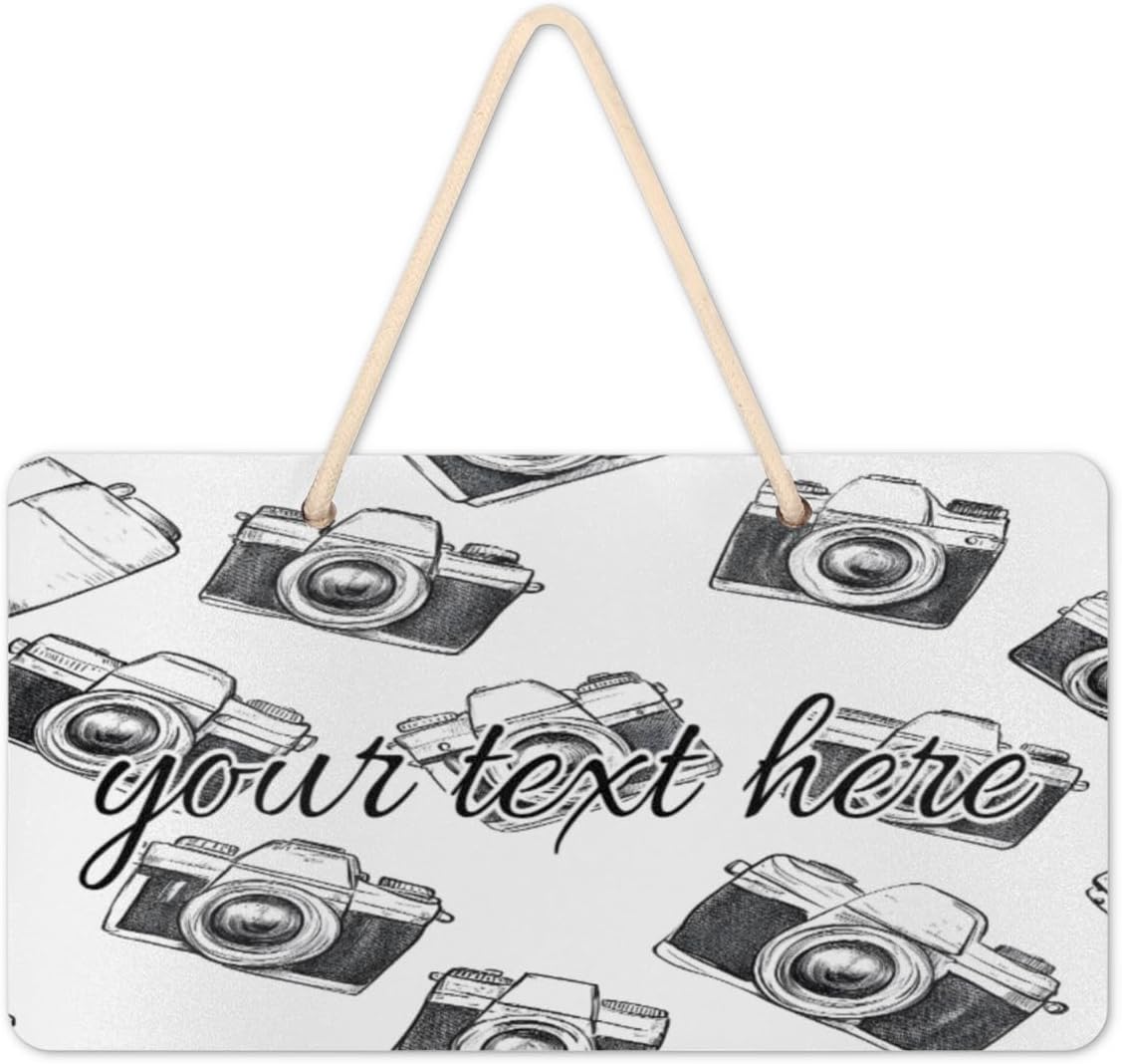 Personalized Camera Front Door Sign Custom Welcome Hanging Sign for Indoor Outdoor Home Porch Wall Window Decor, Photo Cameras Decoration Plaque Housewarming Gifts