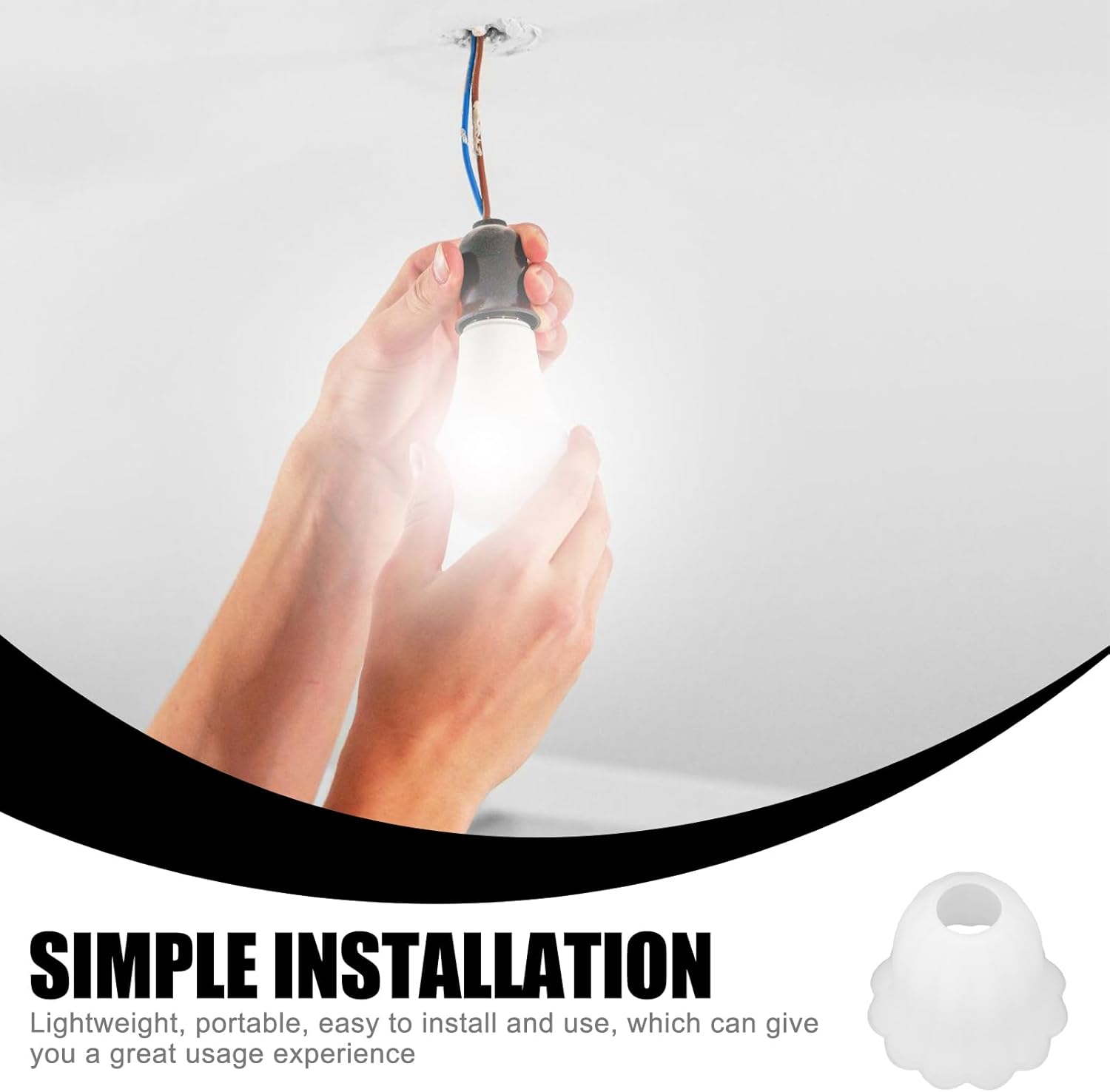 Uonlytech Frosted Glass Flower Pendant Lamp Shade 6.10 Inch Light Bulb Cover Lamp Guard for Bedroom Dining Room Wall Lighting