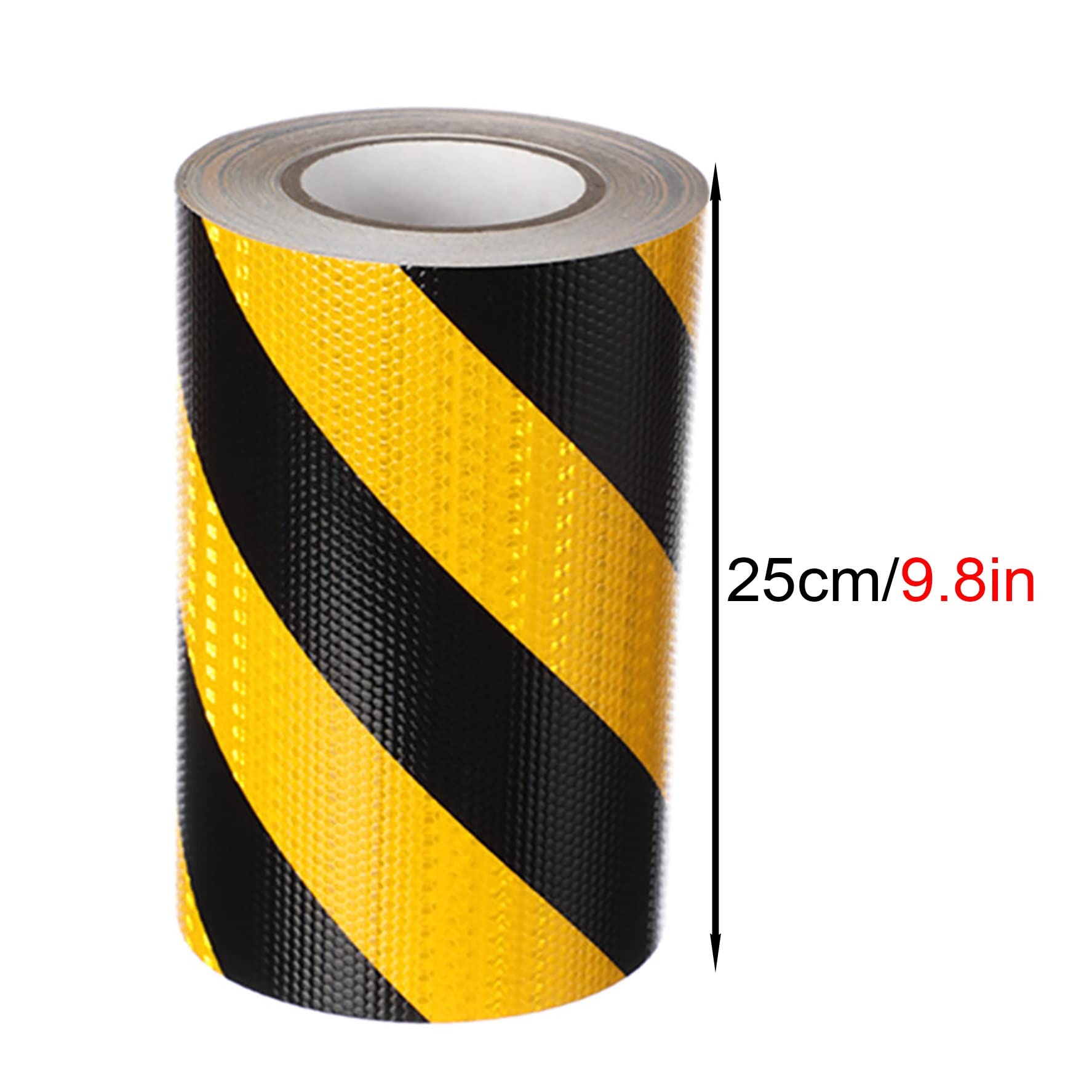 Cintas de aviso de seguridad 25m de Largo Banda Reflectora de Visibilidad, Negro y Amarillo Adhesivo de Advertencia para Señal de Ruta / Barricada / Remolques / Precaución de Peligro, Fácil de Pegar y