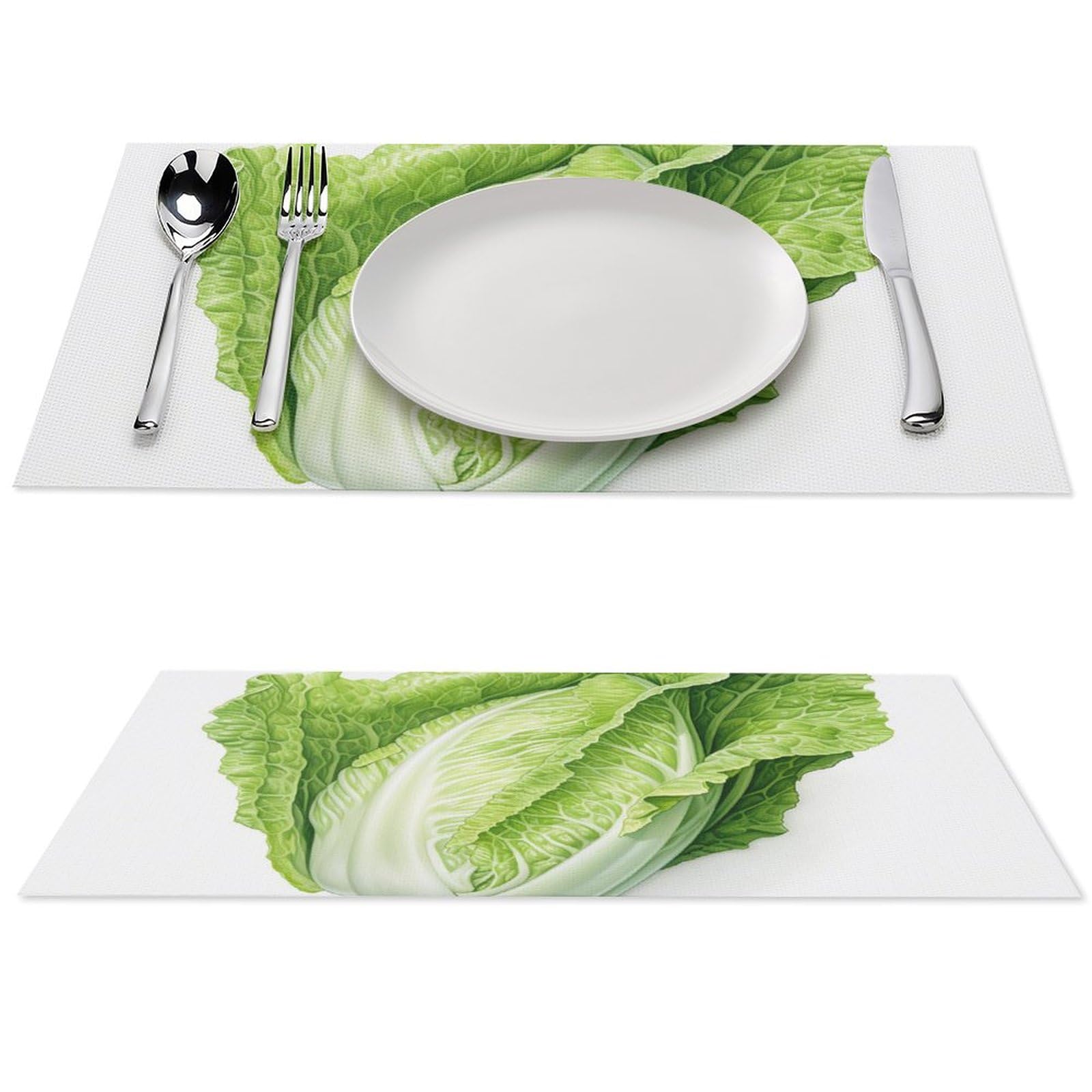 Set de table de cuisine lavable en PVC vert émeraude pour repas extérieur et intérieur