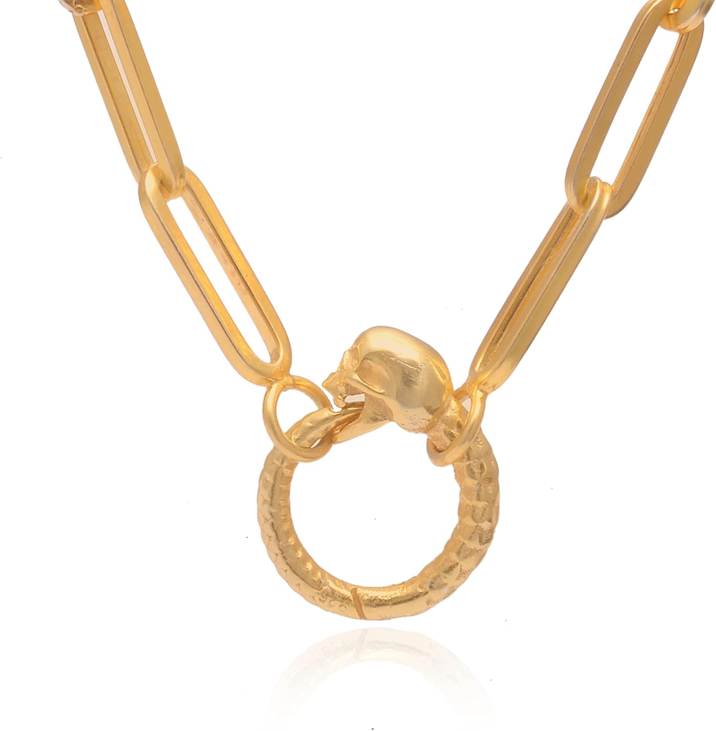 OCEAN JEWELLERY Unique Carabiner Pendant 925 Sterling Silver and Gold Plated Round Shape Pendant Lock Jewelry for Women and Girls : Clothing, Shoes & Jewelry