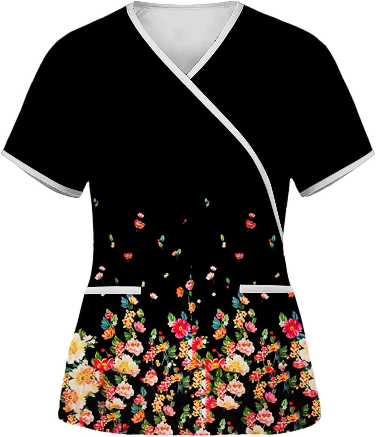 Scrub Tops Dressy for Women Workwear Scrubs Scrub Shirts for Women Scrub Tops Women Print V Neck Nurse Shirts Scrubs
