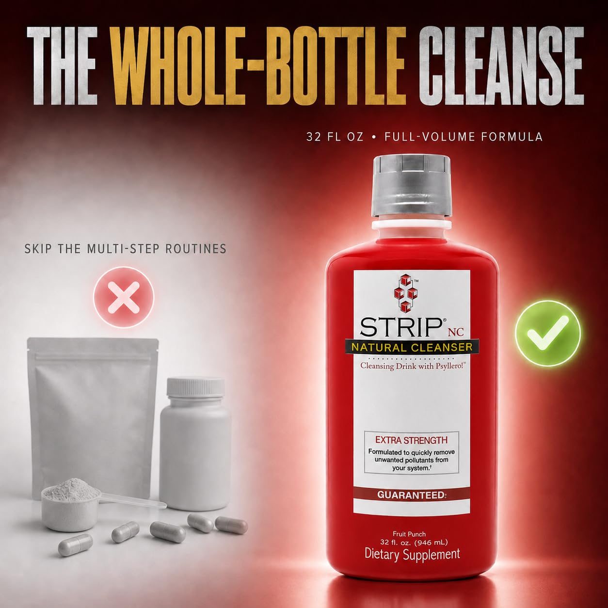 STRIP NC Natural Cleanser, Body Cleanse Detox Drink, 32 Fl Oz Fruit Punch — Amazon image 3