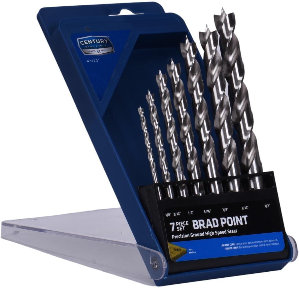 Century Drill & Tool 37207 Brad Point Wood Bits, 7-Piece Set
