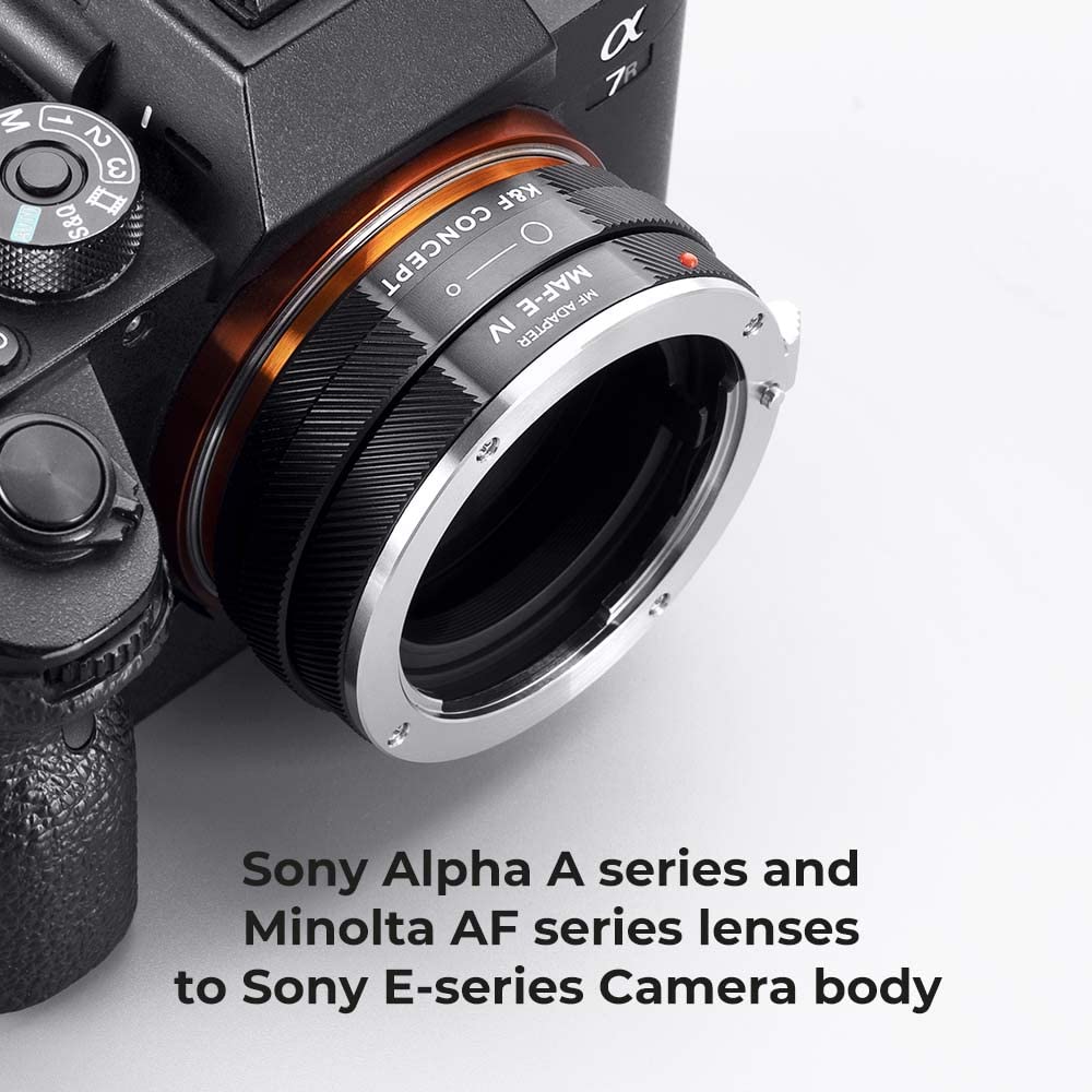 K&F CONCEPT Adapter do montażu obiektywu IV PRO MAF-NEX, ręczne ustawianie ostrości, kompatybilny z obiektywem Minolta AF/Sony Alpha A do korpusu aparatu SONY-E NEX z matującym lakierem