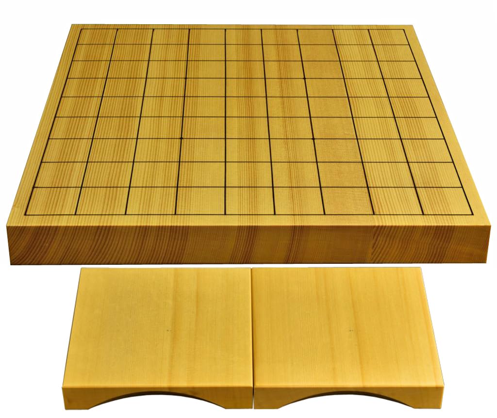 Miwa Goban Shogi Set Shinkaya No.10 Board 1in Thick Hiba Komadai Lacquer