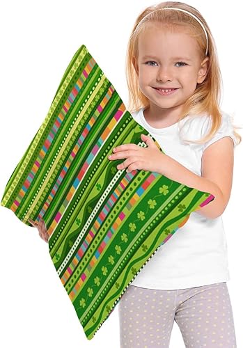 Miniatura 4 de Moslion Funda de almohada con diseño de trébol, diseño de hojas de la suerte, para el Día de San Patricio, con diseño de rayas, garabatos y lunares,