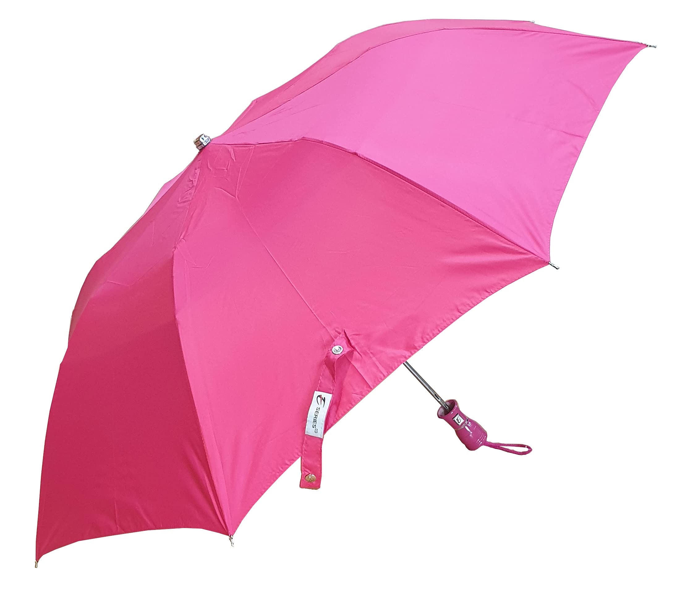 Waterproof Nylon Solid Design Automatic Open Mono Silver 2 Fold Sturdy ABS Ergonomic Handle Water Resistant/UV Protection Umbrella-image-15