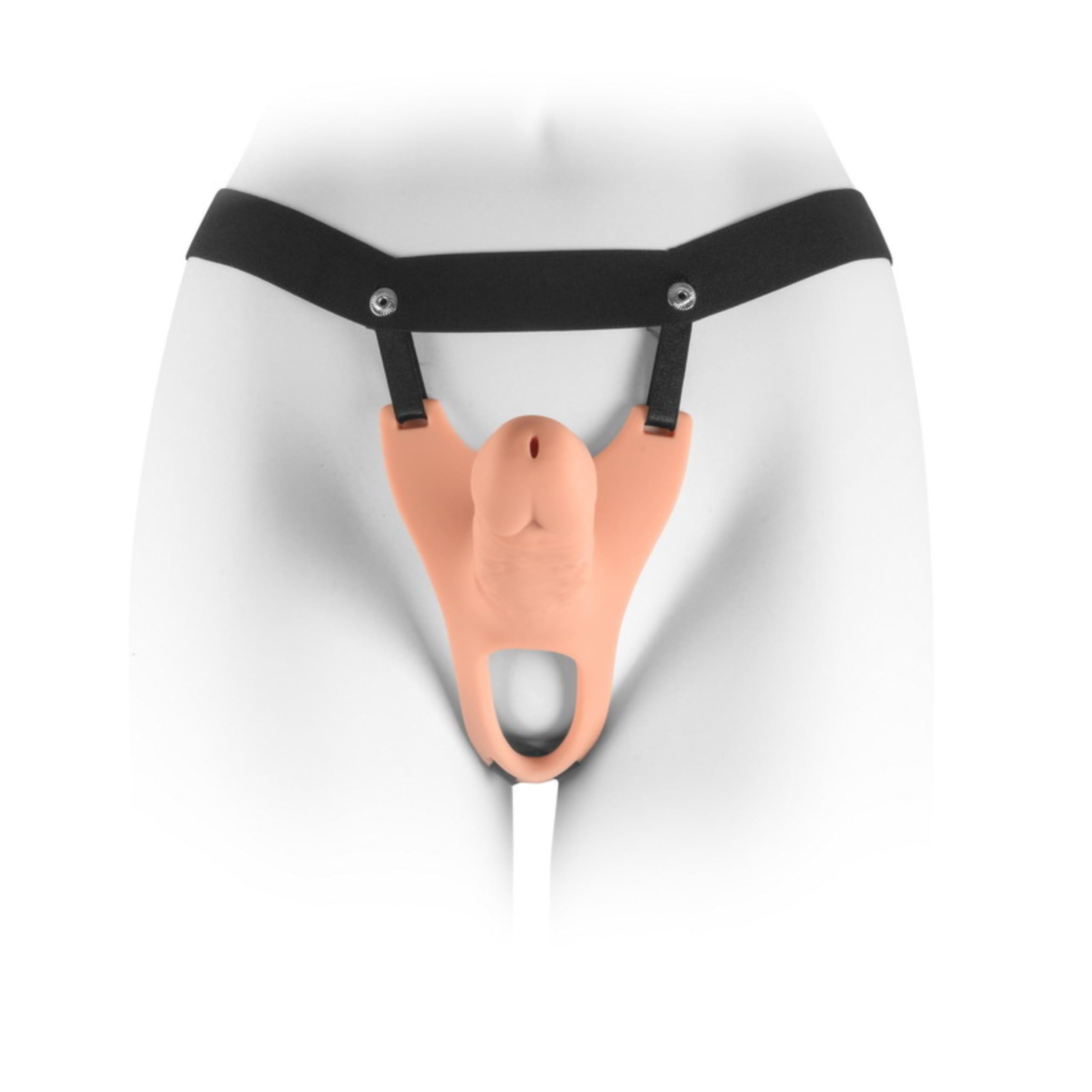 FOPS Strap-On cavo per uomini 15 cm, pene realistico estensibile, dildo da allacciare con vene, apertura scrotale, cintura regolabile, guaina cavo in silicone per coppie umschnall-dildos D62
