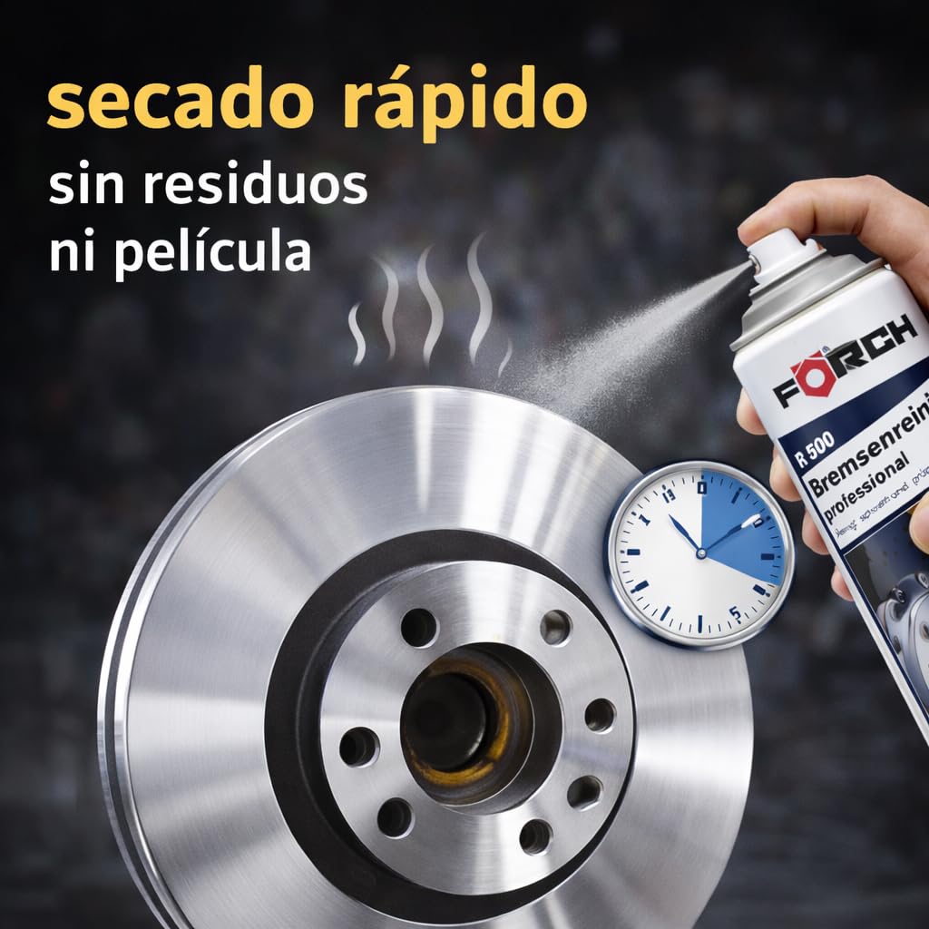 FORCH Limpia Frenos Profesional en Spray – R500 500 ml – Desengrasante Potente, Secado Rápido, Sin Residuos para Discos, Pastillas y Componentes Mecánicos (4) — view 3