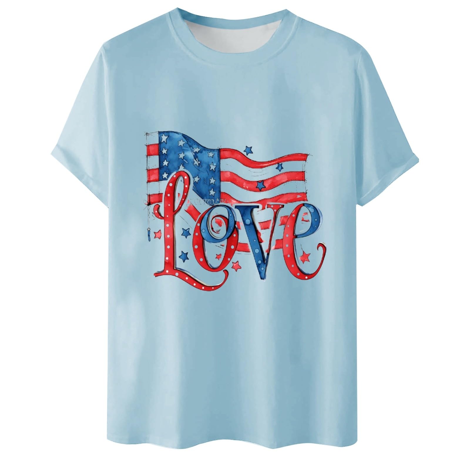 Valentine's Tshirt Cute Heart Graphic Tees Funny Cassette Tape Letter Print Splicing Short Long (1-Light Blue, XXXL)
