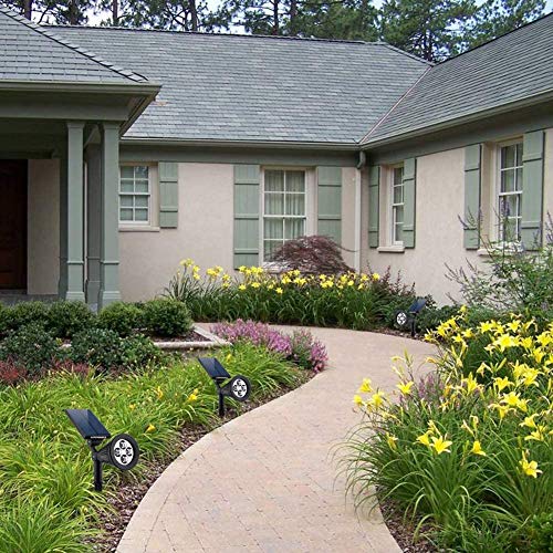 Urpower Solar Lights 2-In-1 Solar Powered 4 Led Adjustable Spotlight Wall Light Landscape Light Bright And Dark Sensing Auto On/Off Security Night Lights For Patio Yard Driveway Pool… (Multi-Colored) #TOP5