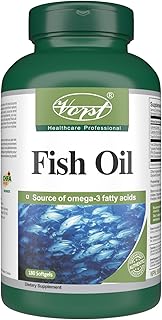 VORST Fish Oil 2000mg Per Serving (1000mg Per Softgel) 180 Softgels | Halal Omega 3 Supplement for Heart, Brain, & Bone Health | Includes Fatty Acids, DHA and EPA | Easy to Swallow and Digest