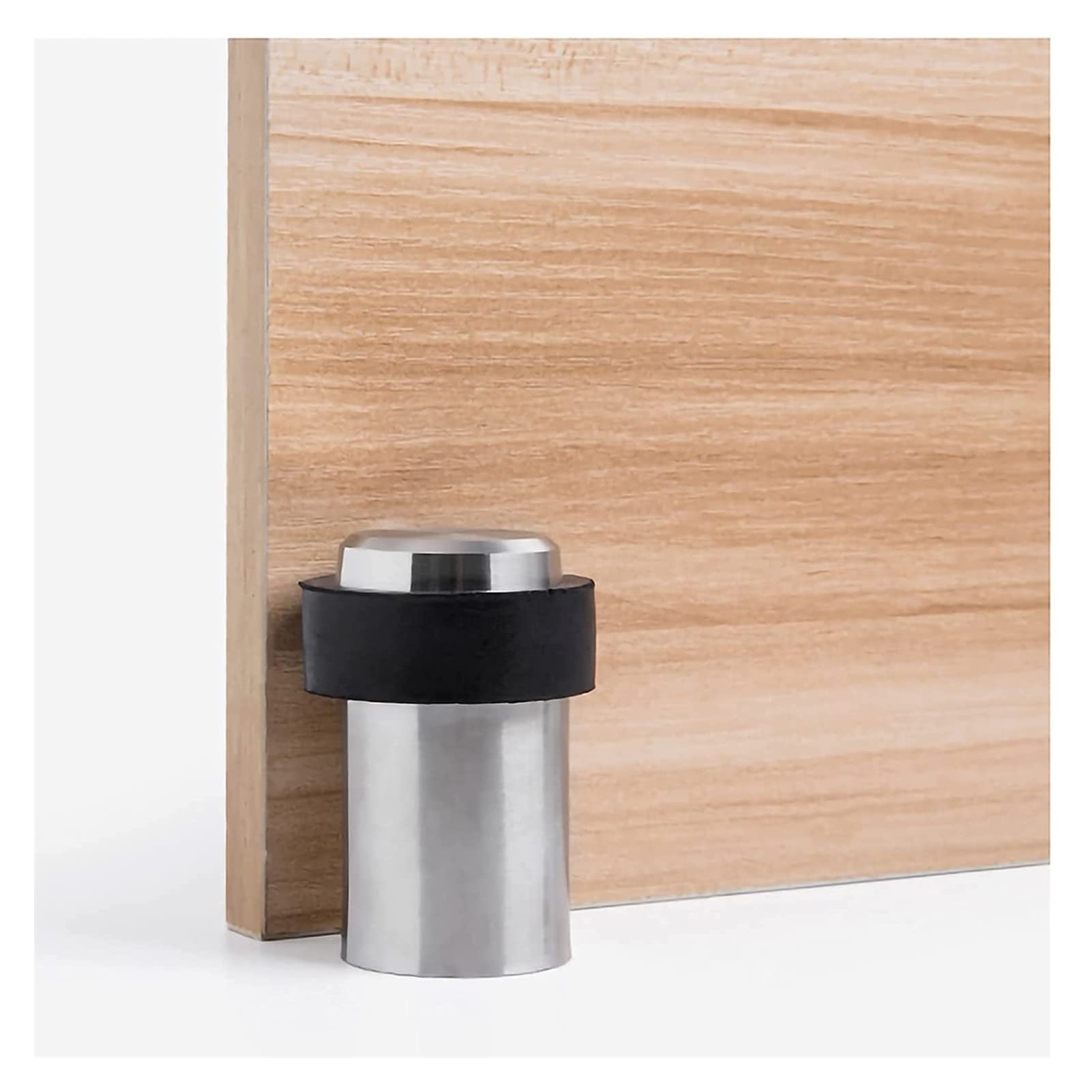 Door Stopper, Polished Stainless Steel Doorstop with Rubber Decorative Mute and Anti-Collision Safety Door Holder(32 * 60mm)