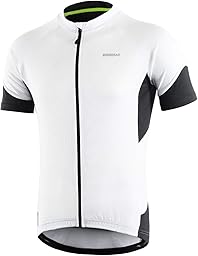 BERGRISAR Camiseta de Ciclismo de Manga Corta para Hombre, 3+1 Bolsillos con Cremallera