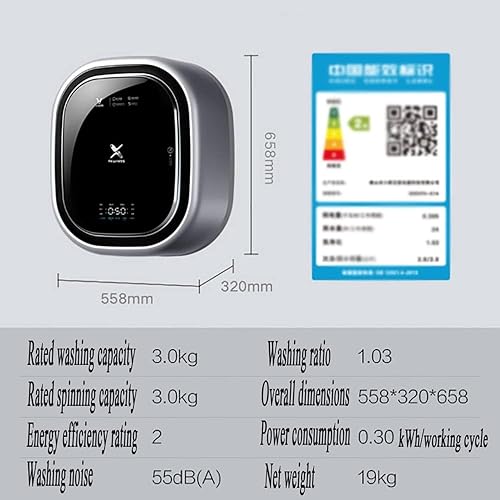 Miniatura 9 de Lavadora y secadora completamente automática,Lavadora frontal URG,Lavadora compacta eléctrica montada en la pared,Lavado de ebullición a alta