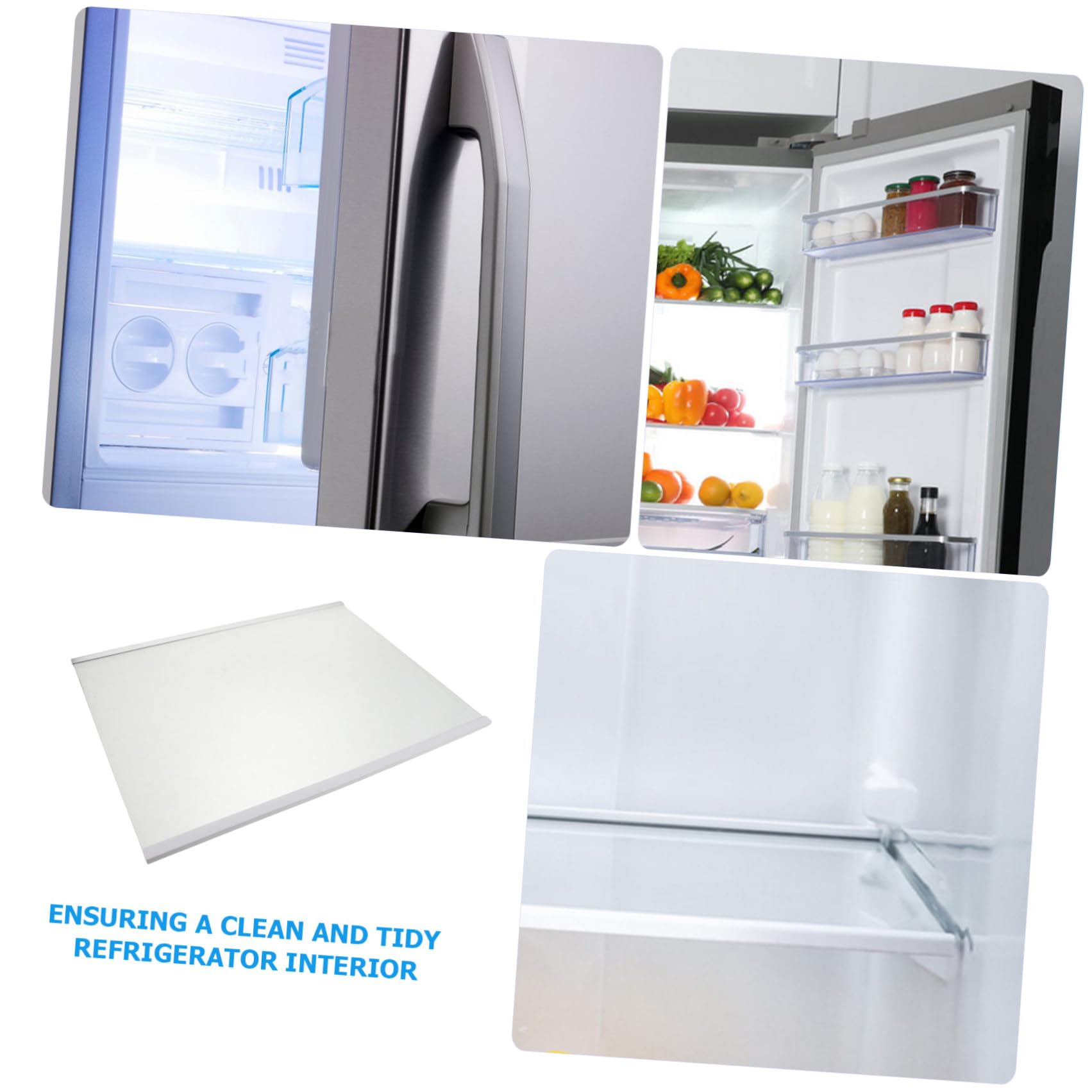 OSALADI Kühlschrank Glasablage aus Gehärtetem Glas mit Verstellbarem Trennfach für Flexible Lagerung und Einfache Reinigung für Gefrierfach und Küche