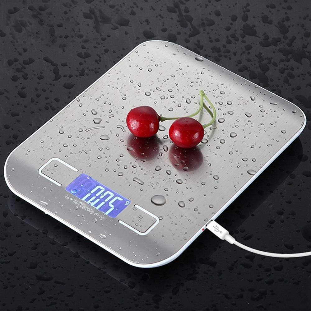 Balanza de Cocina y joyería, báscula Digital electrónica Mini de 5 kg o 10 kg, báscula de Acero Inoxidable, báscula para joyería, un Color: 10 kg/1 g, un Color: 5 kg/1 g,One Color-5kg/1g