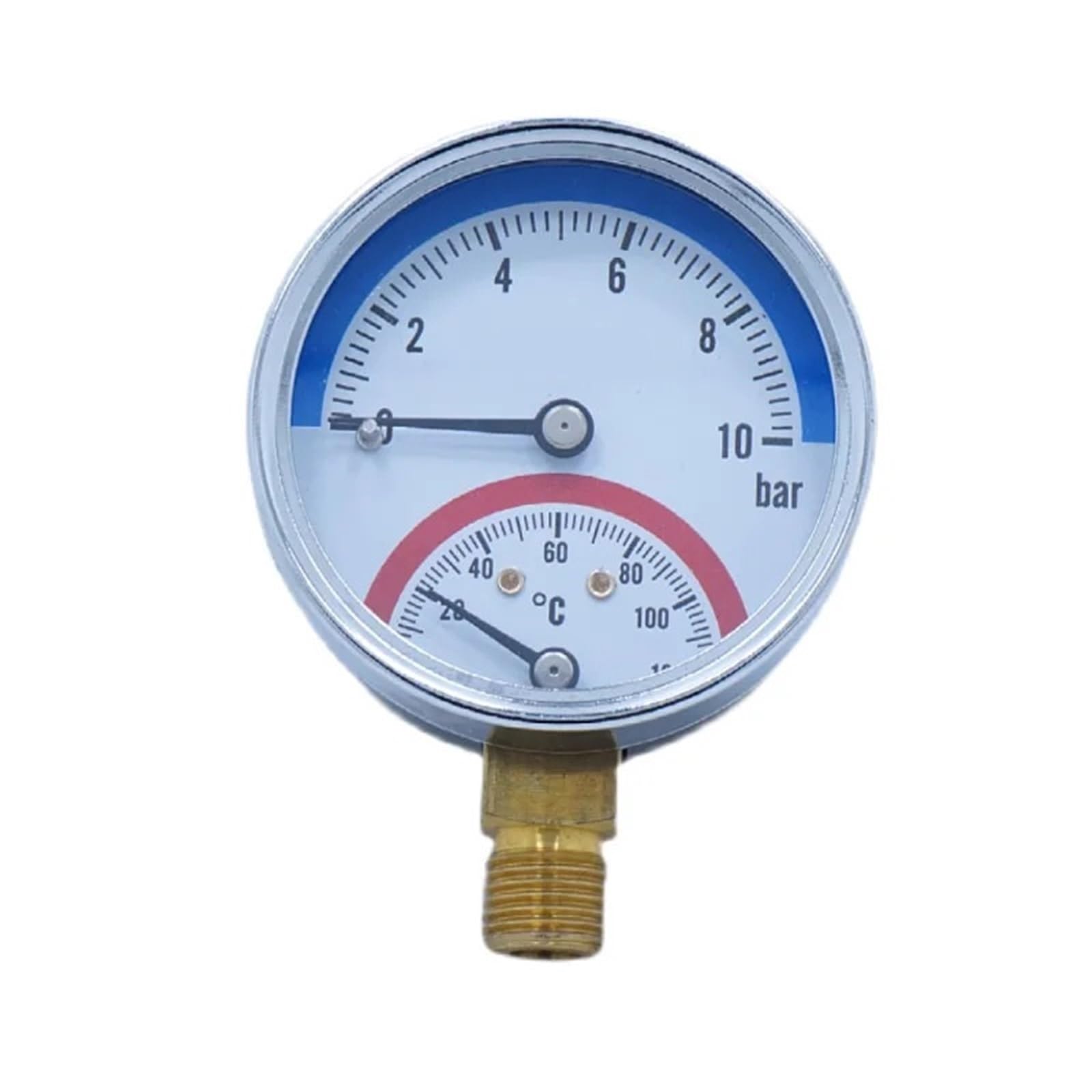 2 szt. 120℃ zintegrowany manometr temperatury i ciśnienia 10 kg 16 kg miernik ciśnienia ogrzewania wody (10 kg 120 stopni Celsjusza R)
