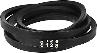 sourcing map C128 - Correas trapezoidales industriales envueltas en goma de 332.7 cm de circunferencia exterior para transmisión de potencia, color negro