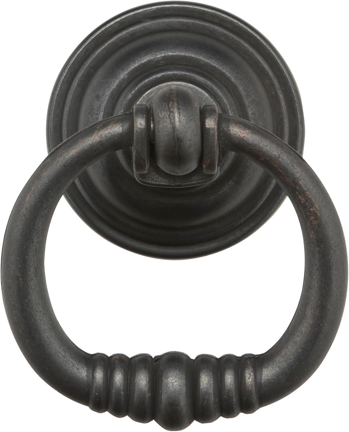 Richelieu Hardware BP30188909 Provence Collection 1 3/4-inch (44 mm) x 3 3/8-inch (85 mm) Matte Black Iron Traditional Cabinet and Drawer Ring Pull Handle for Kitchen, Bathroom, and Furniture